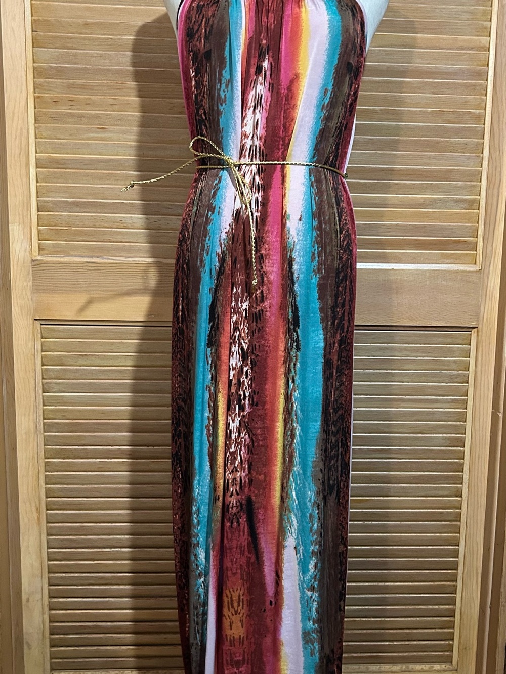 ACE Fashion Women's XL Multicolor Abstract Print Maxi Dress Sleeveless Size XL